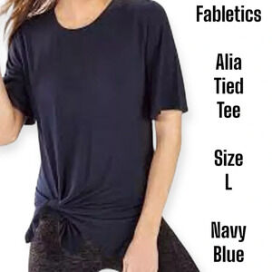 Fabletics navy blue oversized tee Alia tied tee size large